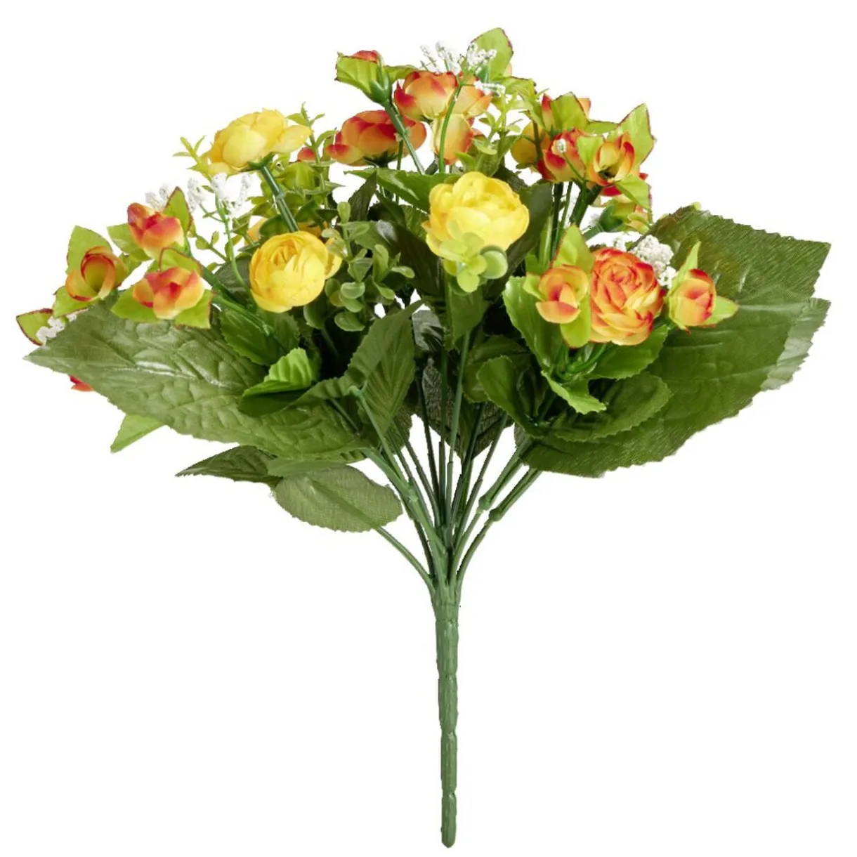 Bouquet fleurs artificielles gypsophile/renoncule 14 tiges orange H30cm < Gifi Clearance