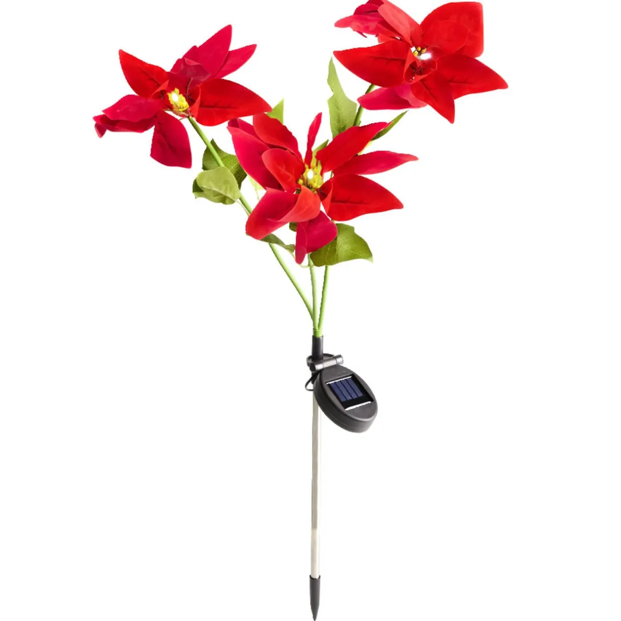 Bouquet fleur solaire rouge LED blanc froid H65cm < Gifi Hot