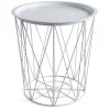 Bout de canapé Gaëlle rond métal blanc Ø37,5xH40cm < Gifi Sale