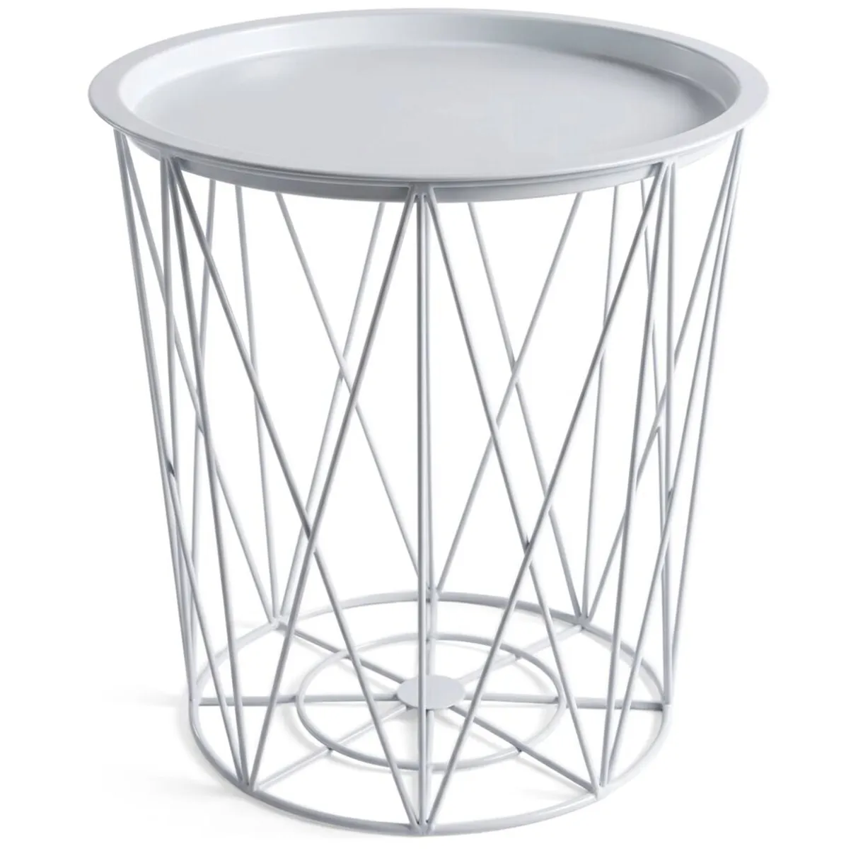 Bout de canapé Gaëlle rond métal blanc Ø37,5xH40cm < Gifi Sale