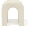 Bout de canapé Joseph curly effet laine bouclée blanc - L40xP40xH45 cm