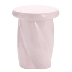 Bout de canapé rond Creamy laqué Ø33xH40cm (2 modèles rose ou blanc)