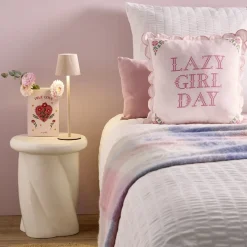Bout de canapé rond Creamy laqué Ø33xH40cm (2 modèles rose ou blanc)