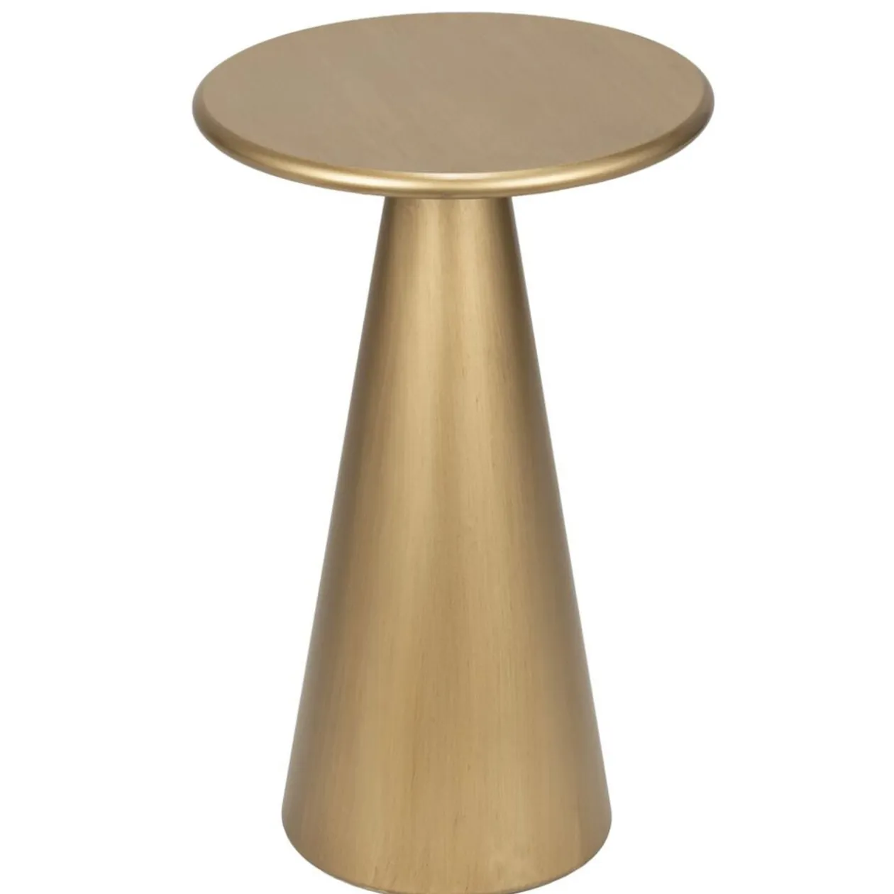 Bout de canapé rond India métal doré Ø32xH51cm