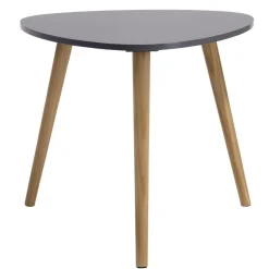 Bout de canapé table basse Joseph gris anthracite pieds pin Ø48xH42 cm