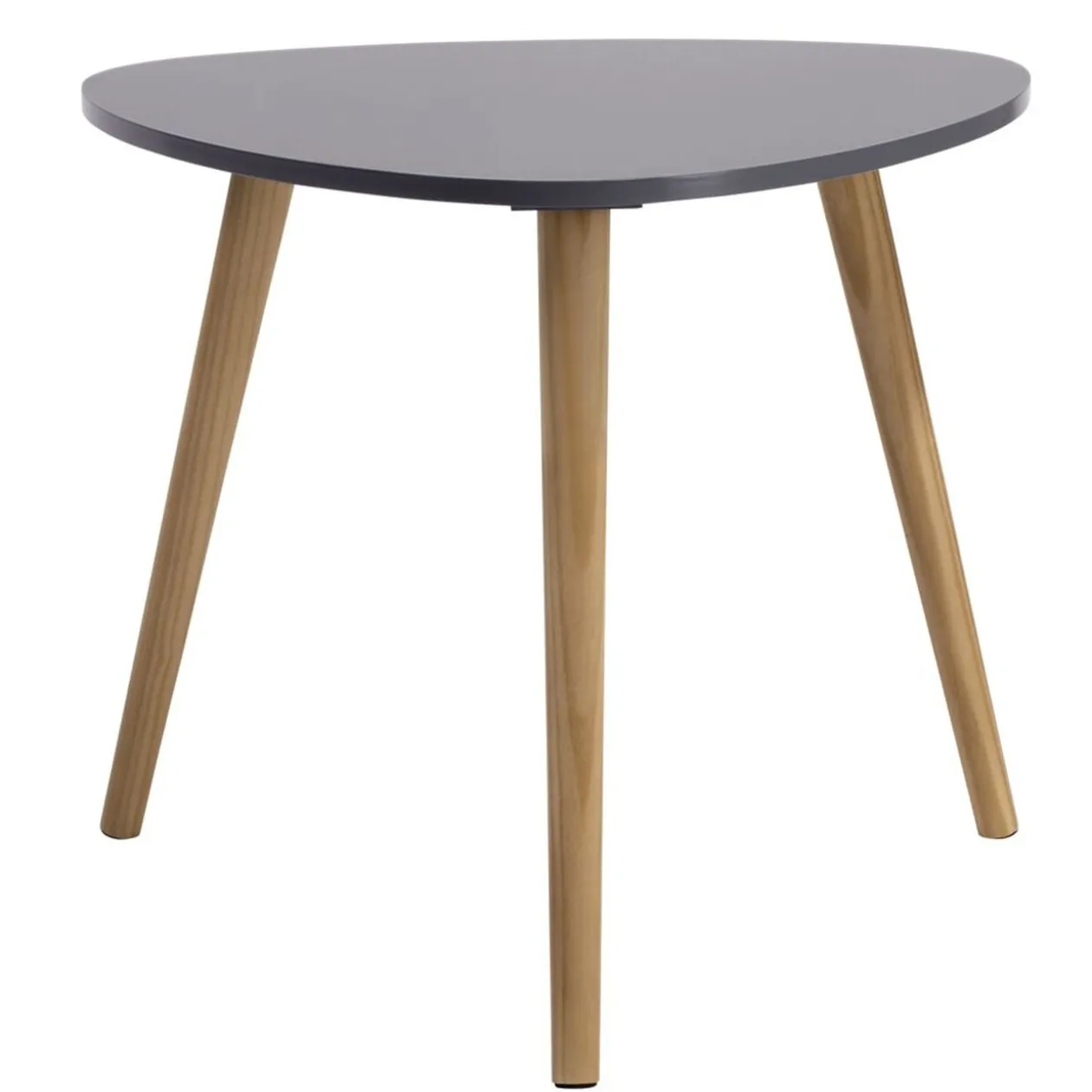 Bout de canapé table basse Joseph gris anthracite pieds pin Ø48xH42 cm