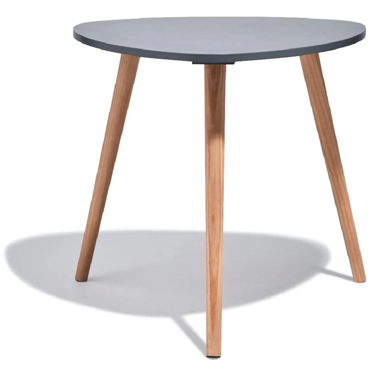 Bout de canapé table basse Joseph gris anthracite pieds pin Ø48xH42 cm