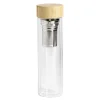 Bouteille en verre avec infuseur inox et bouchon en bambou 450ml