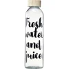 Bouteille en verre inscription noire avec bouchon en bambou 730 ml