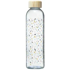 Bouteille en verre motif gouttes avec bouchon en bambou 730 ml < Gifi Best