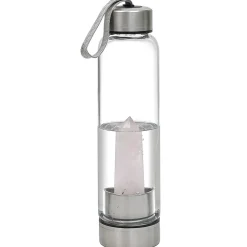 Bouteille en verre quartz rose H.24 cm