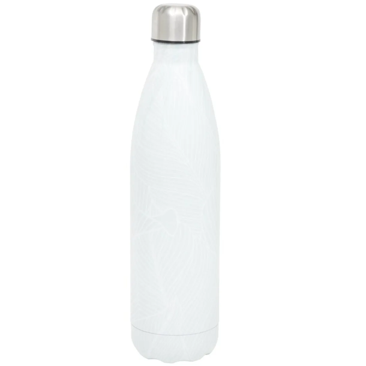 Bouteille isotherme blanc motif feuillage 750ml < Gifi Online