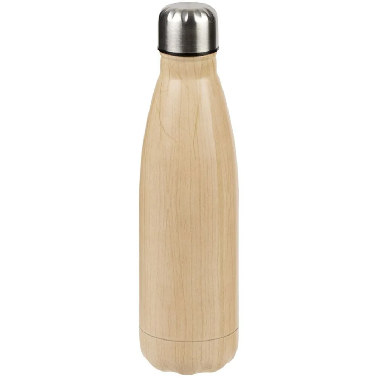 Bouteille isotherme inox effet bois marron 500ml
