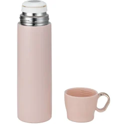 Bouteille isotherme inox 500ml avec tasse plastique Ø7xH22,5cm (2 modèles)