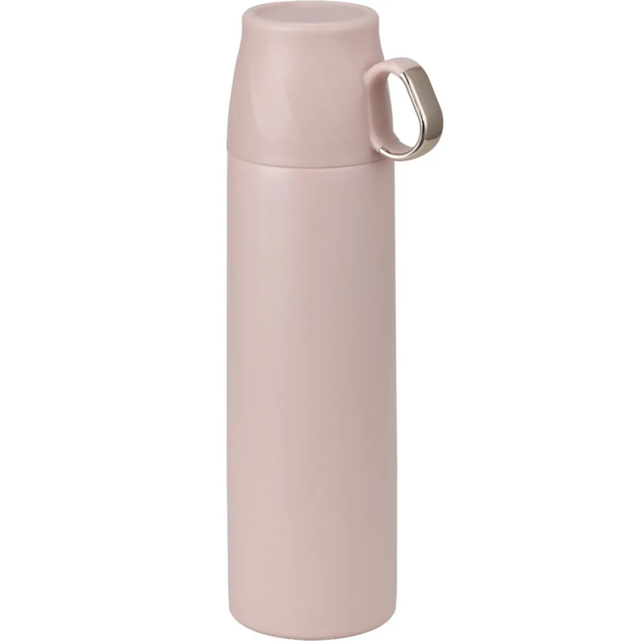 Bouteille isotherme inox 500ml avec tasse plastique Ø7xH22,5cm (2 modèles)