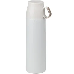 Bouteille isotherme inox 500ml avec tasse plastique Ø7xH22,5cm (2 modèles)