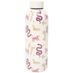 Bouteille isotherme inox 500ml décor tropical ou floral Ø7xH22,5cm (2 modèles)