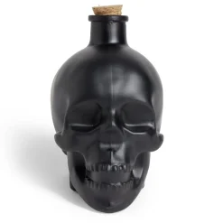Bouteille poison décoration Halloween crâne en verre noir 10x8,5xH14cm < Gifi