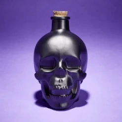 Bouteille poison décoration Halloween crâne en verre noir 10x8,5xH14cm < Gifi