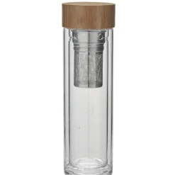Bouteille à thé en verre et bambou naturel