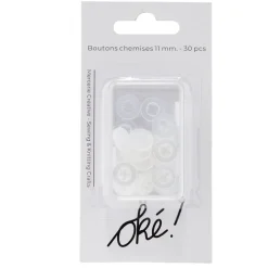 Bouton de chemise x30 plastique Ø11mm