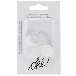 Bouton multiusage x15 plastique blanc transparent Ø19mm < Gifi Online