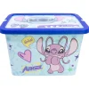 Box de rangement Disney Stitch et Angel 23L plastique bleu 40x30xH27,5cm