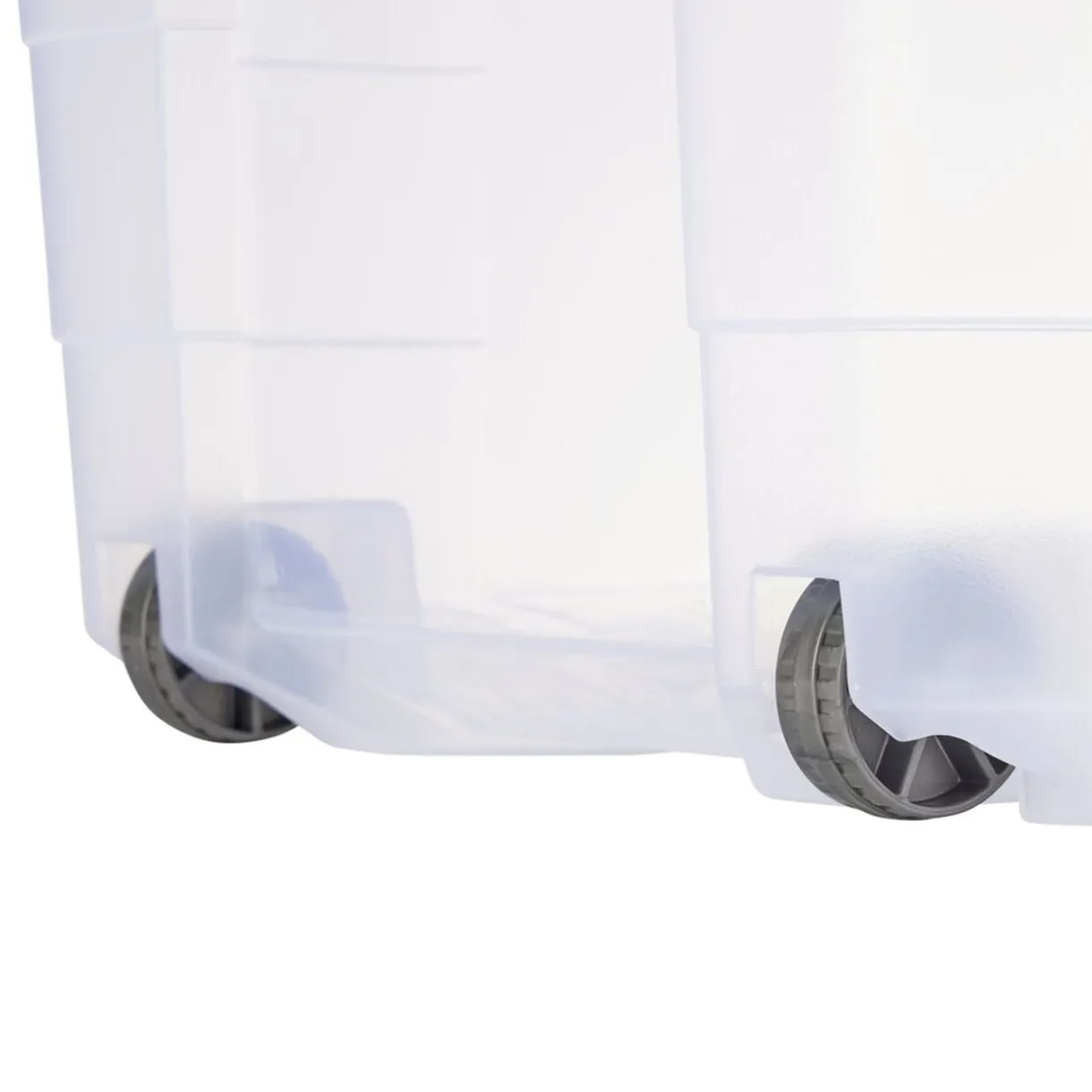 Box de rangement 40L plastique transparent 4 roues couvercle malin bleu 59x39xH27cm < Gifi Online