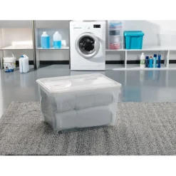 Box de rangement à roulettes transparent 140L < Gifi Hot
