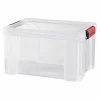 Box de rangement transparente couvercle clips rouge 17 L < Gifi