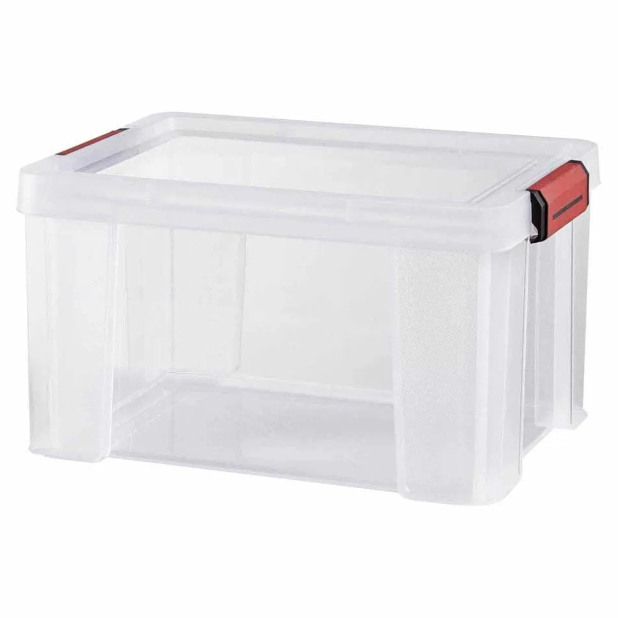 Box de rangement transparente couvercle clips rouge 17 L < Gifi