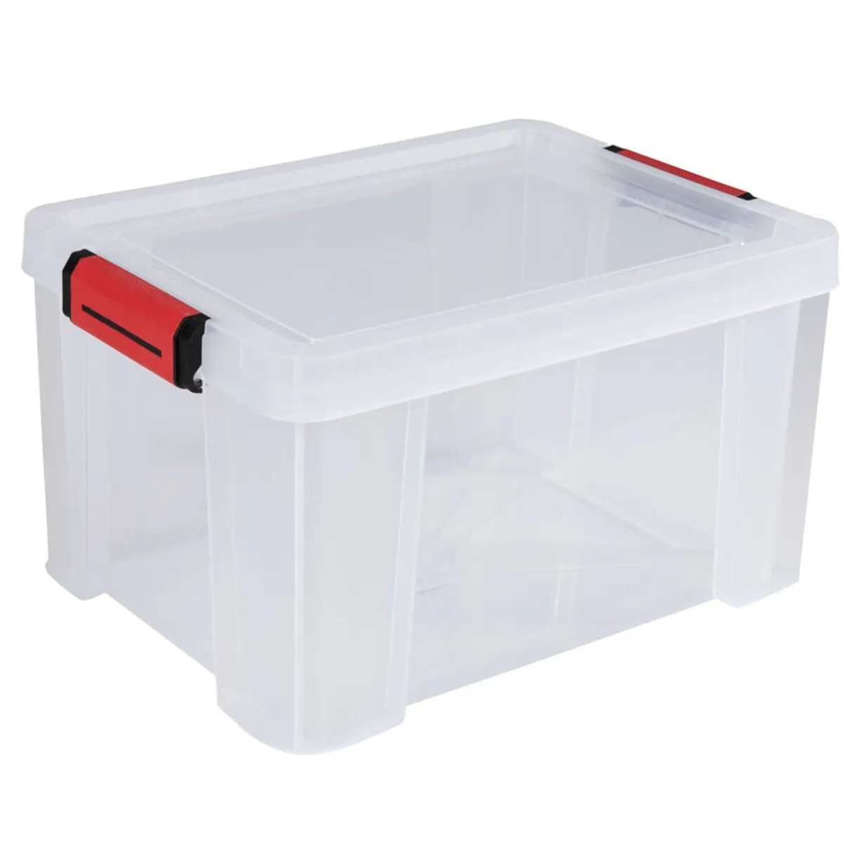 Box de rangement transparente couvercle clips rouge 17 L < Gifi