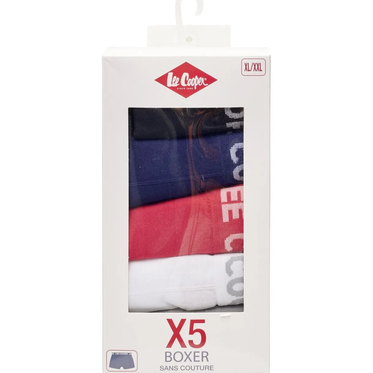 Boxer homme x5 Lee Cooper polyester XL/XXL (plusieurs modèles) < Gifi Outlet