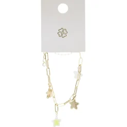 Bracelet chaîne avec charms fleur métal doré L11cm
