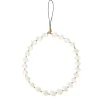 Bracelet chaîne de téléphone perle forme coquillage blanc L13,5cm