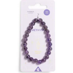 Bracelet crystal fin 24 perles améthyste noir - Énergie