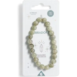 Bracelet crystal fin 24 perles labradorite vert - Équilibre
