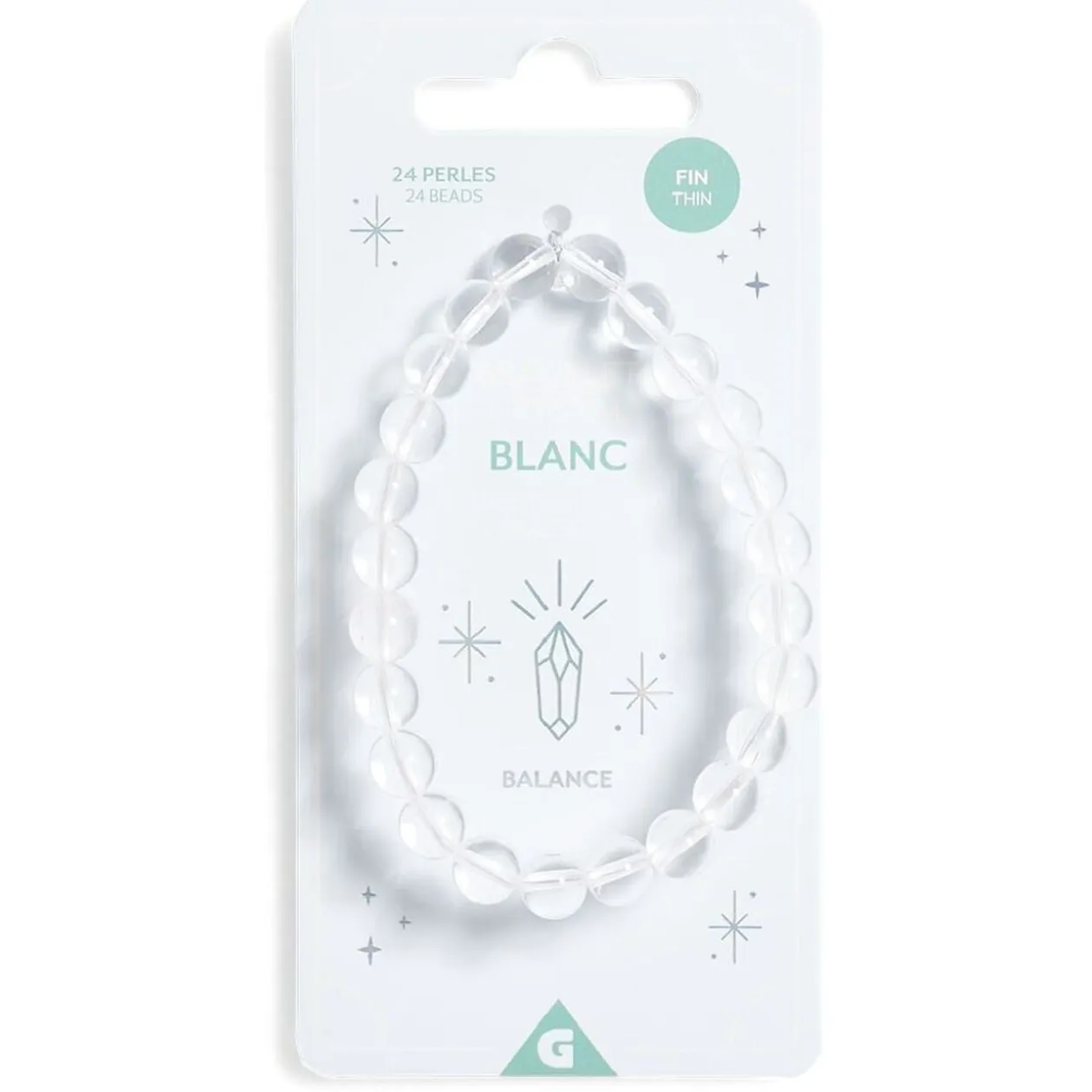 Bracelet crystal large 26 perles blanc transparent - Balance