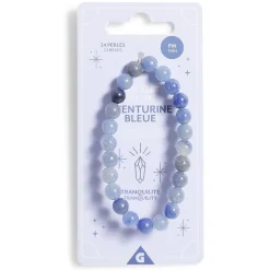 Bracelet crystal large 26 perles aventurine bleu - Tranquilité < Gifi Outlet