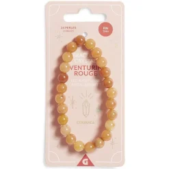 Bracelet crystal large 26 perles aventurine rouge - Courage < Gifi