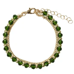 Bracelet en métal doré et verre Ø5,5cm (3 modèles)