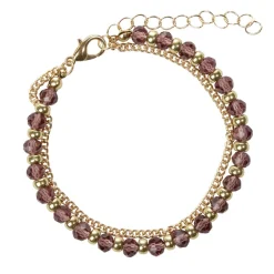 Bracelet en métal doré et verre Ø5,5cm (3 modèles)