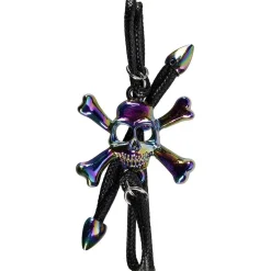 Bracelet tête de mort métal iridescent