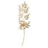 Branche décorative Noël fleur et baies dorée
