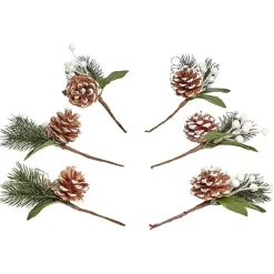 Branche de Décoration x6 avec pomme de pin < Gifi Outlet