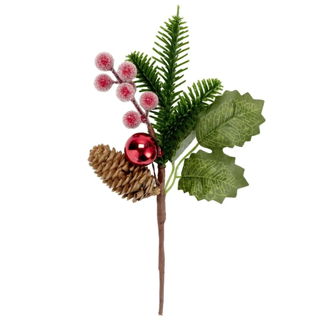 Branche de Noël décorative 21cm (6 modèles)