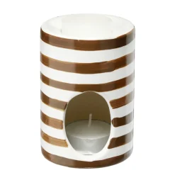 Brûle parfum terre cuite avec 1 galet de cire et 1 bougie Ø7xH10cm (3 modèles) < Gifi Sale