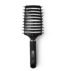 Brosse à cheveux incurvée démêlage et lissage PVC noir