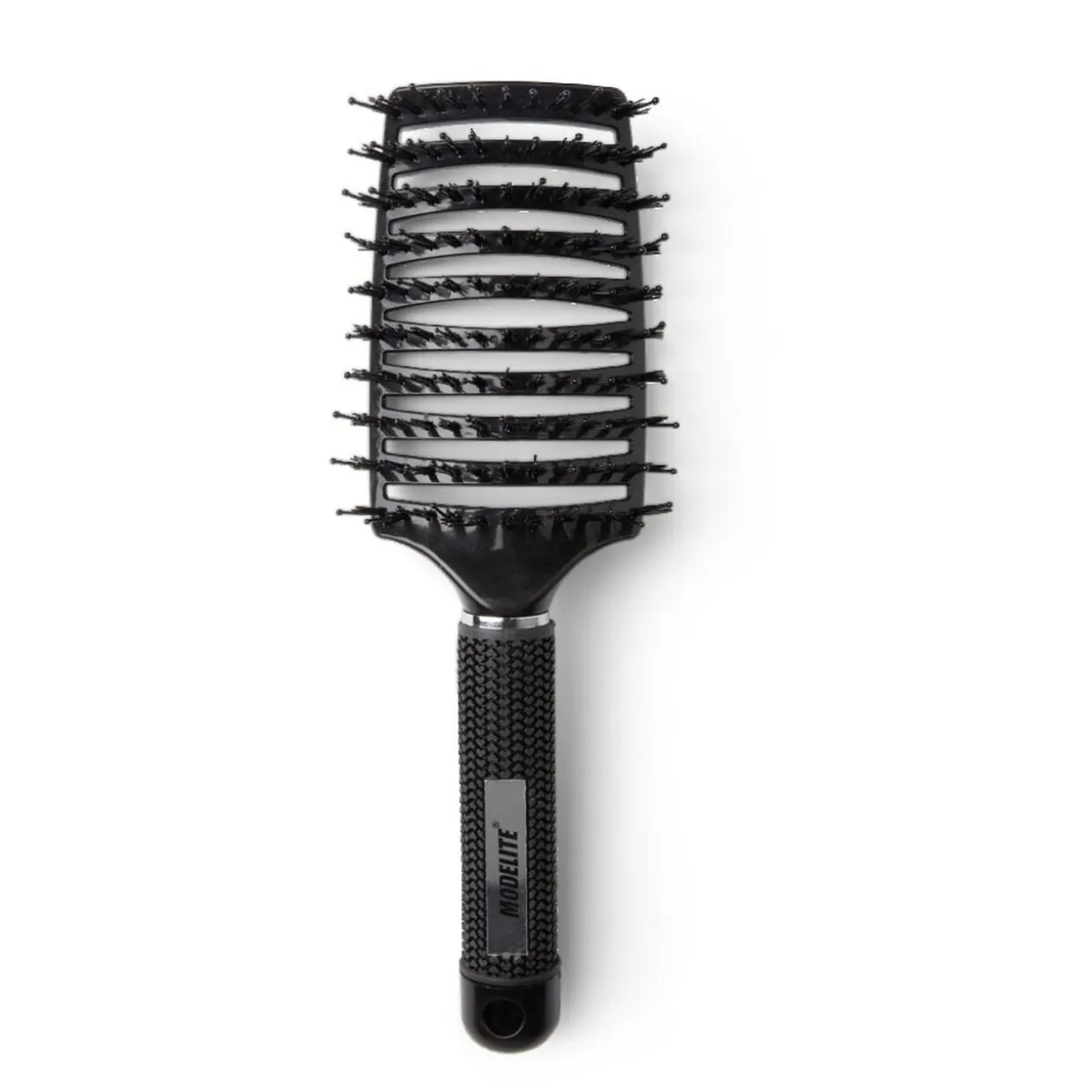 Brosse à cheveux incurvée démêlage et lissage PVC noir