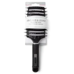Brosse à cheveux incurvée démêlage et lissage PVC noir